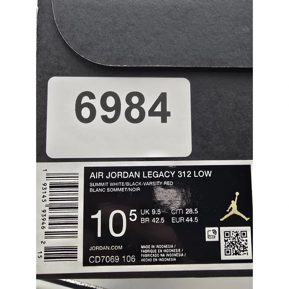Nike Air‎ Jordan Legacy 312 Low Shoes Mens Size 10.5 White Red Black CD7069-106